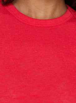Peloma Saddle Hem Jersey Tee Red