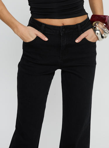 Magic Mirror Mid Rise Bootleg Jeans Washed Black