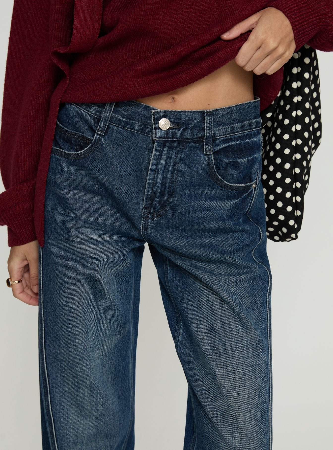 Kellsie High Rise Wide Leg Jeans Dark Blue Wash