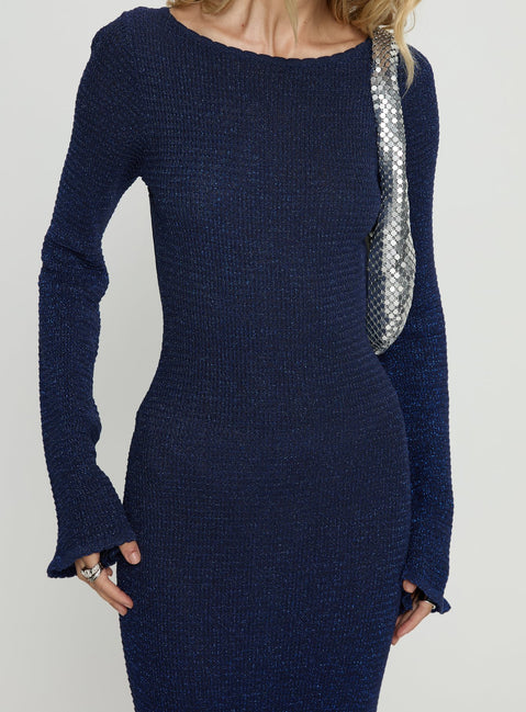 Rhapsody Long Sleeve Knit Maxi Dress | Navy | Womens | Princess Polly Lower Impact Rhapsody Long Sleeve Knit Maxi Dress | Navy | Womens | Princess Polly Lower Impact