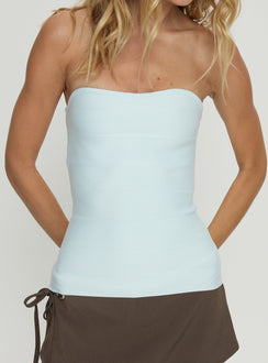 Meleana Strapless Bandage Top Ice Blue