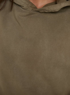 AT Pullover Oversized Hoodie Washed Olive