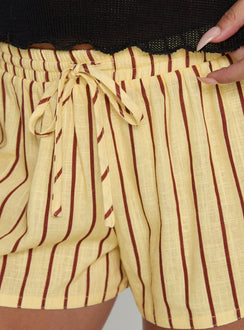 Abigayle Shorts Yellow / Brown Stripe