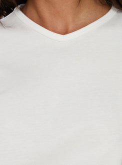 Dealia High V Boxy Tee White