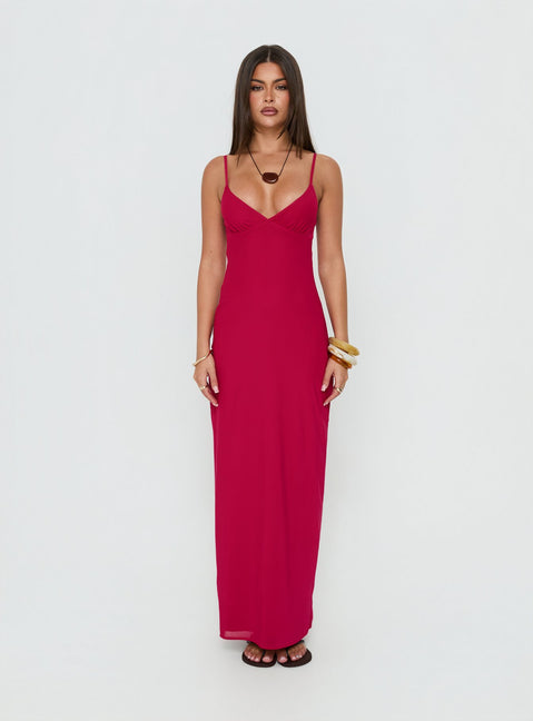 Glass Half Full Mesh Maxi Dress | Electric Fuschia | Womens | Princess Polly Lower Impact Glass Half Full Mesh Maxi Dress | Electric Fuschia | Womens | Princess Polly Lower Impact