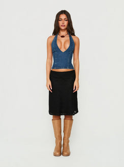 Laicey Lace Midi Skirt Black