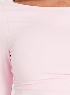 Daily Define Boatneck 3/4 Sleeve Top Marshmallow Pink
