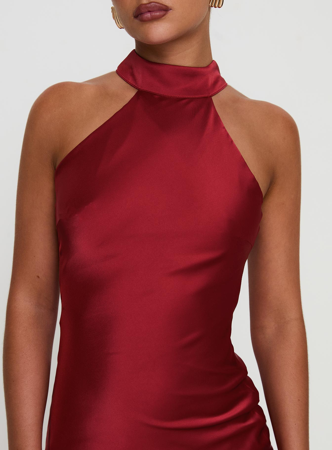 Princess Polly Women's Mordecai Tie Back Satin Maxi Dress - Red Princess Polly Women's Mordecai Tie Back Satin Maxi Dress - Red