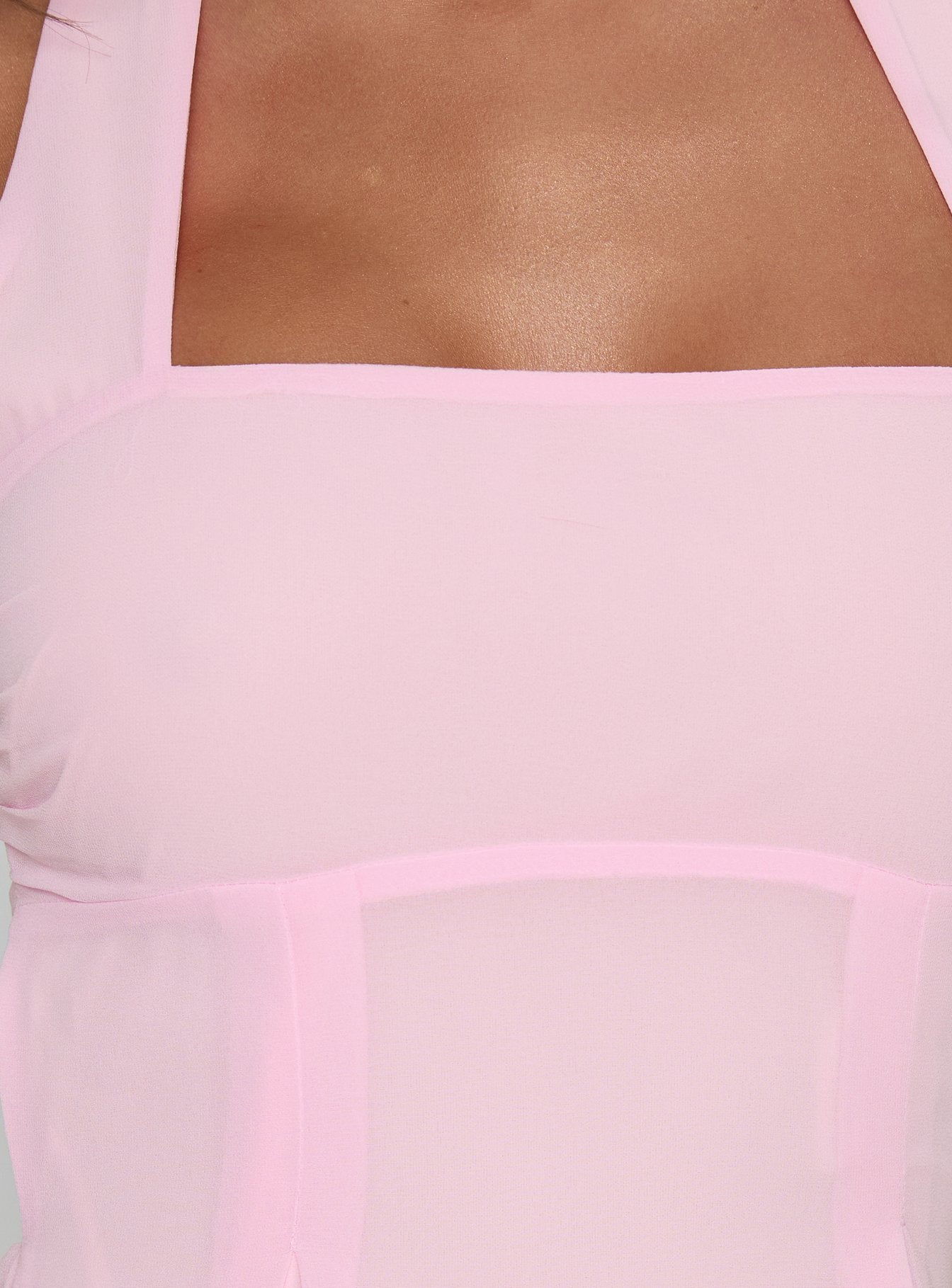 Rosamie Halter Mini Dress Soft Pink