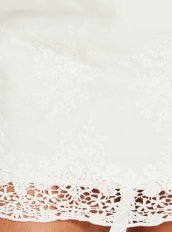 Always Dancing Embroidered Mini Skirt White