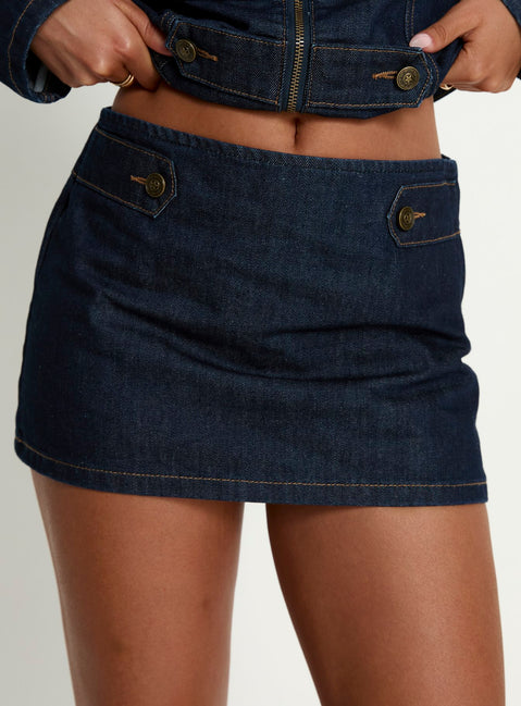 Cristen Cadet Denim Mini Skirt Indigo