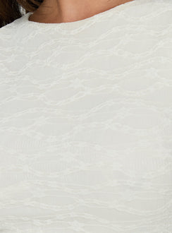 Enzina Lace Hanky Hem Maxi Dress Cream