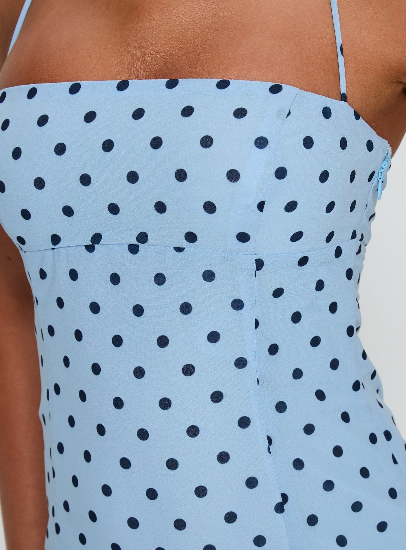 Delamere Mini Dress Blue / Navy Polka | Princess Polly