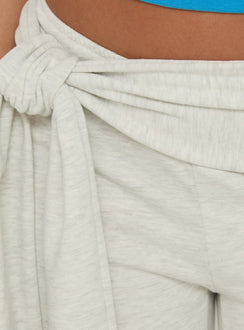 Allena Gaucho Tie Detail Shorts Grey Marle