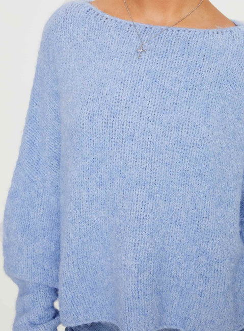 product Princess Polly Ramy Sweater Blue Cropped 