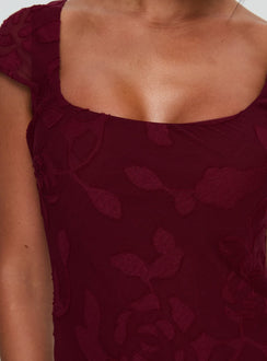 Lucienna Mini Dress Burgundy Floral