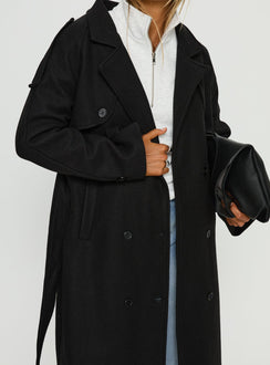 Rylanne Longline Trench Coat Black