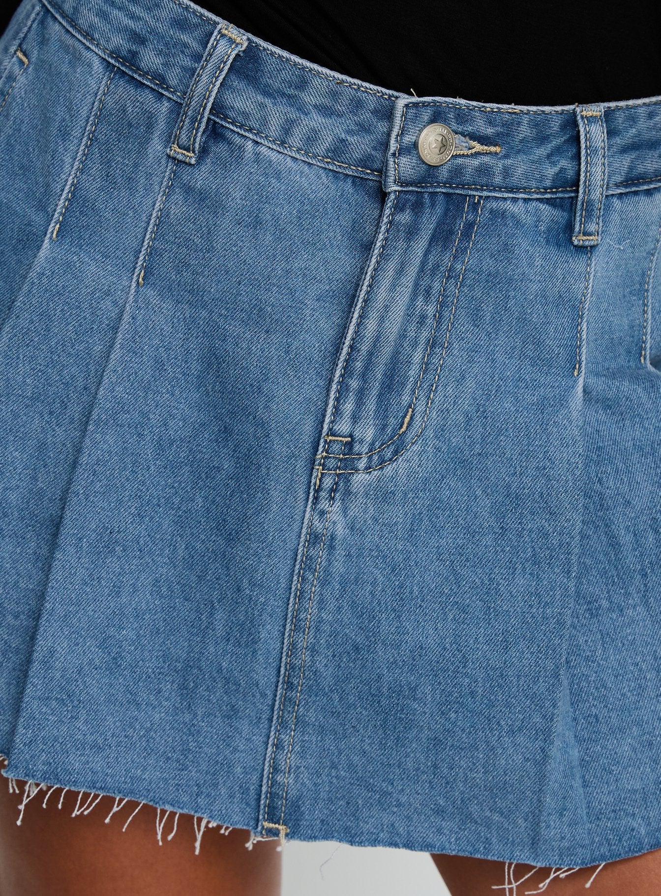 product Princess Polly Debera Pleated Mini Skirt Mid Blue Wash 