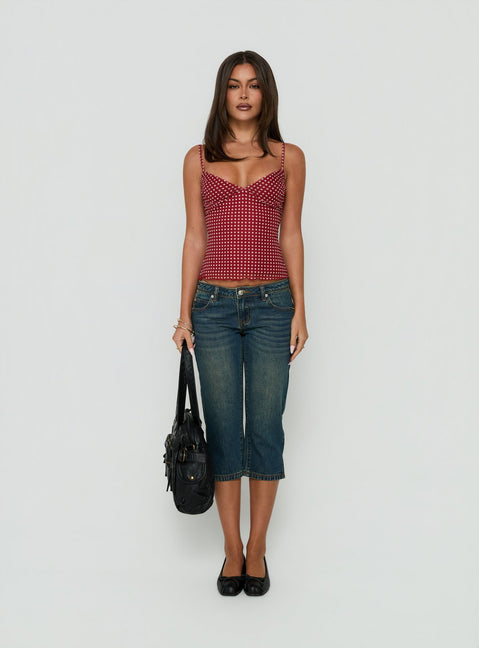 Milliano Cami Top Red Polka Dot