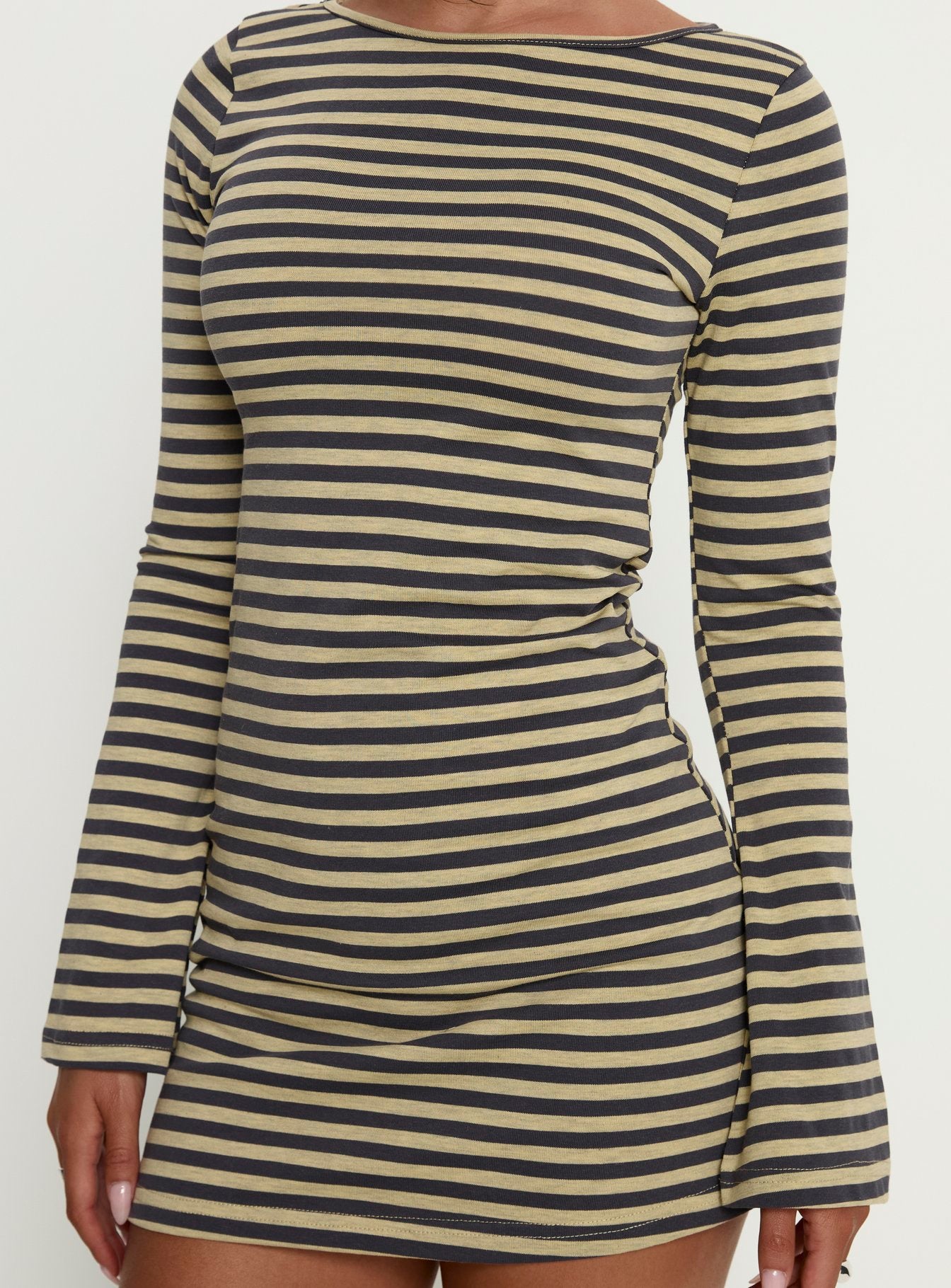 Bryanna Long Sleeve Mini Dress Yellow / Navy