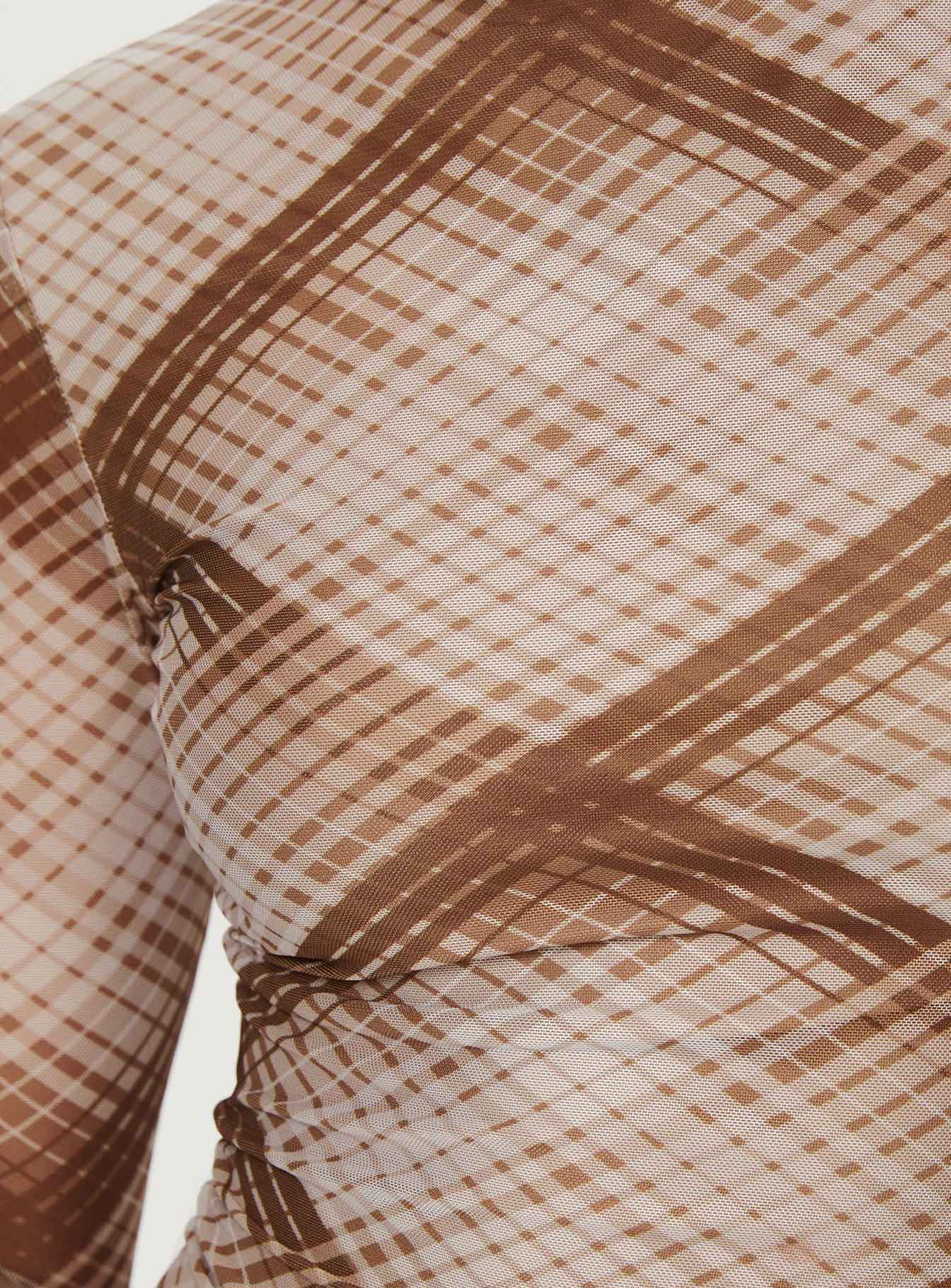 product Princess Polly Full Sleeves High Neck  Another Dreamer Long Sleeve Top Brown Check