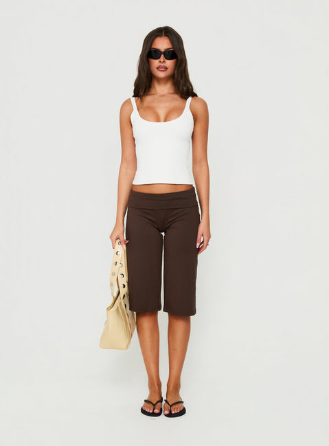 Laroy Folded Capri Pant Chocolate