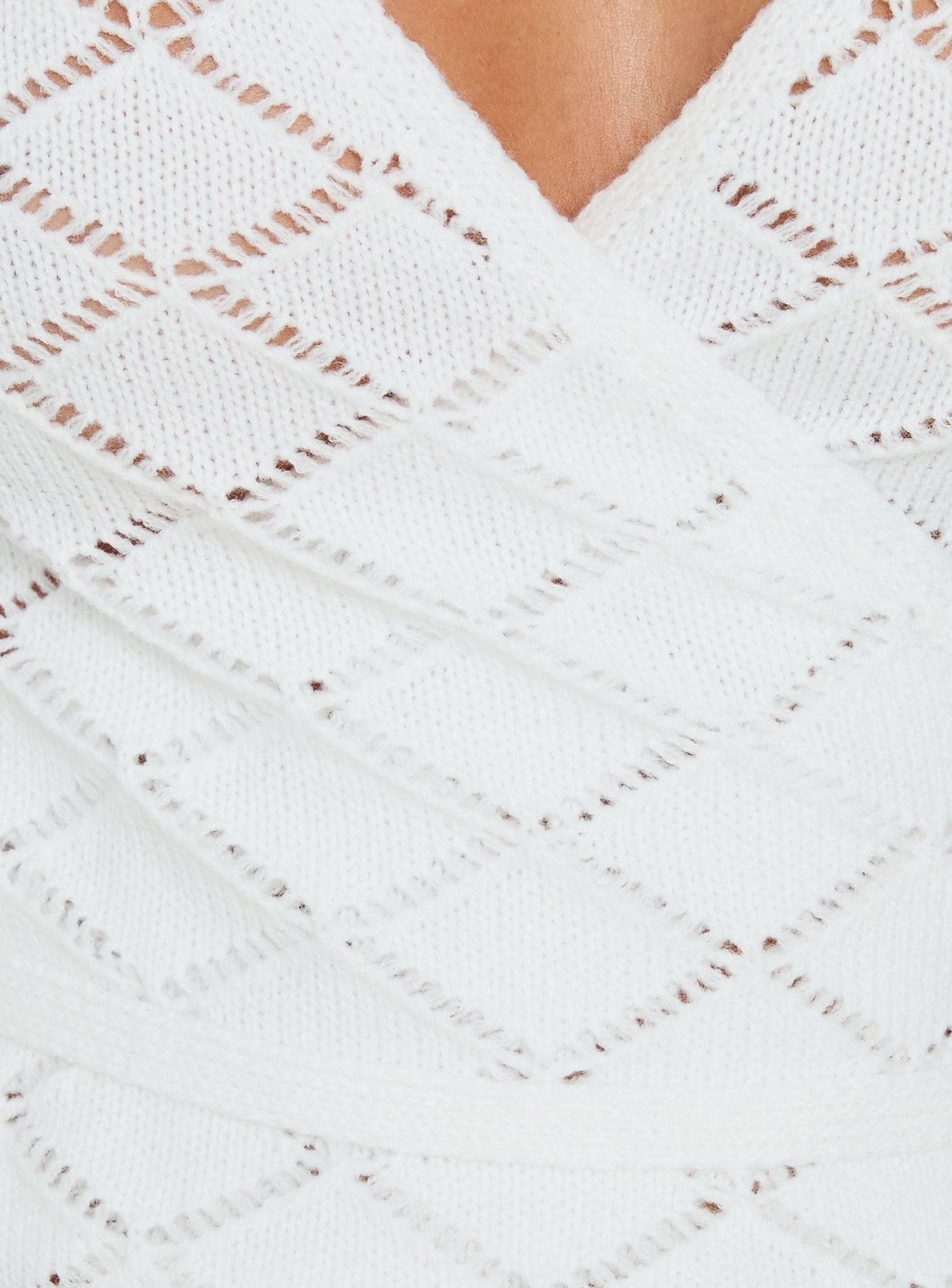 Lesla Crochet Wrap Cardigan White