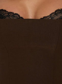 Renaissance Corset Top Chocolate / Black