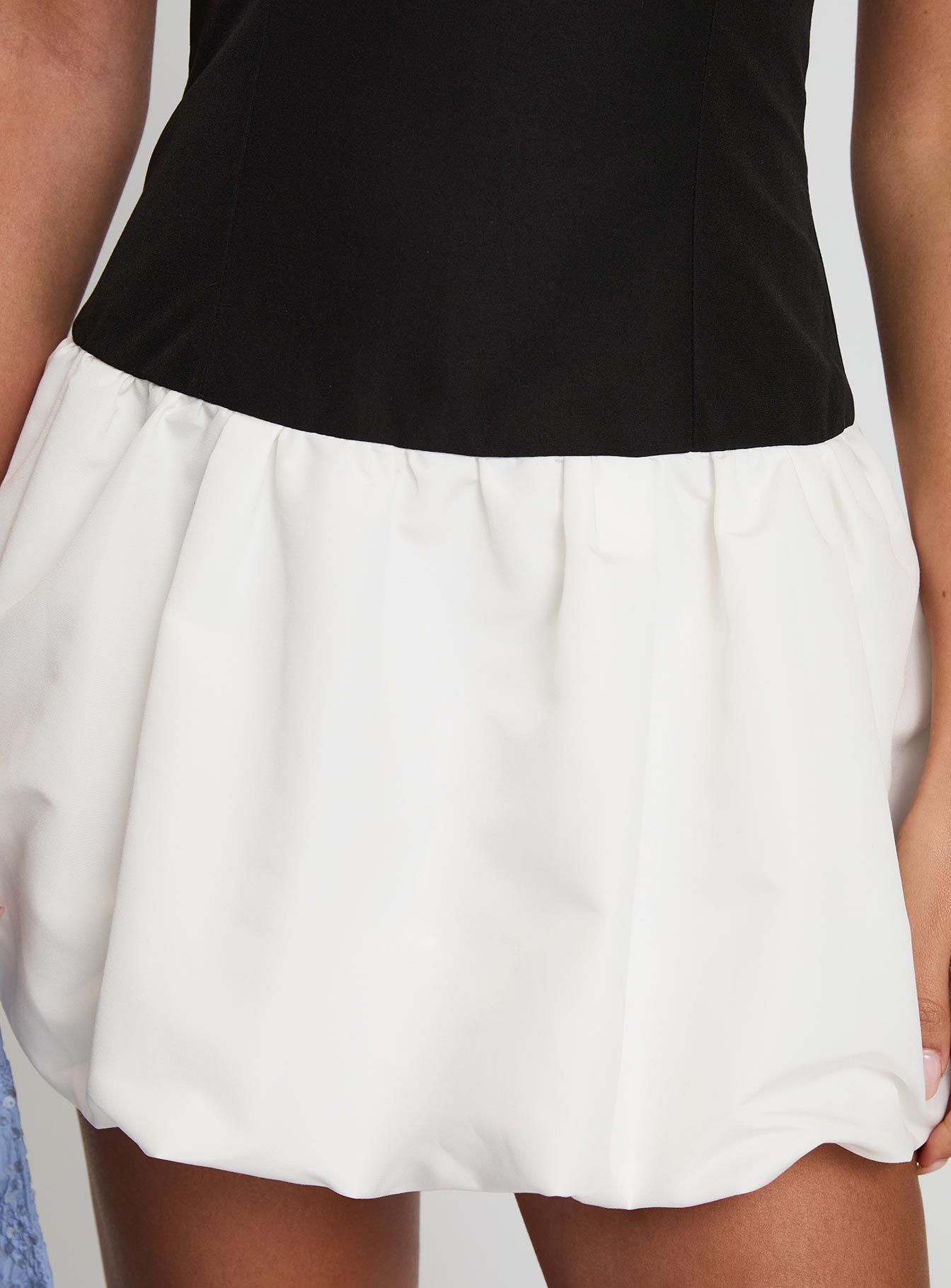 Delicacies Bubble Hem Mini Dress Black / White | Princess Polly Delicacies Bubble Hem Mini Dress Black / White | Princess Polly