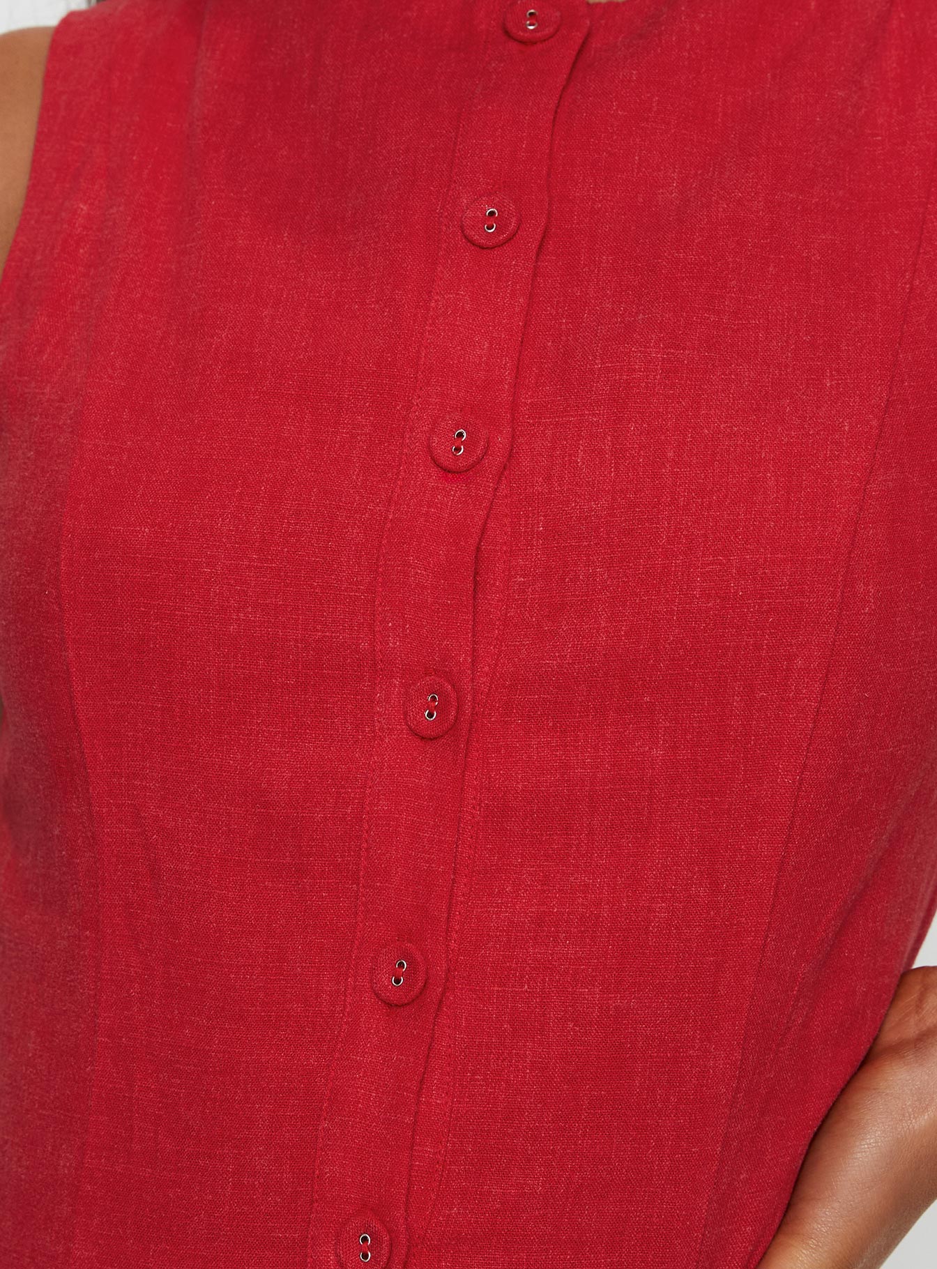 princess polly red linen dress Dollie Linen Mini Dress Red