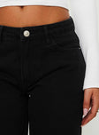 Princess Polly Mid Rise  Maryanne Mid-rise Relaxed Jeans Washed Black
