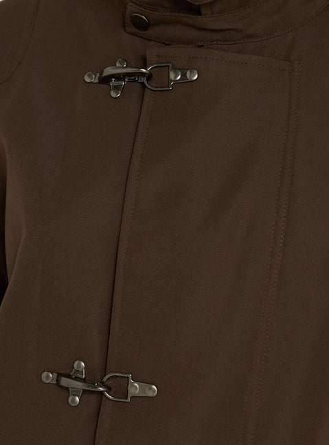 Imanie Funnel Neck Jacket Chocolate