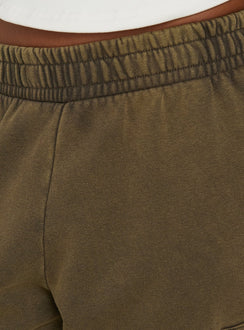 Harleah Wide Cargo Fleece Shorts Brown