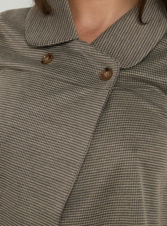 Lionetta Cap Sleeve Tweed Top Brown