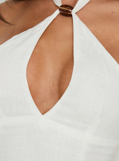 Electric Night Halter Top Back Top White