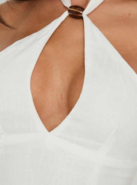 Electric Night Halter Top Back Top White