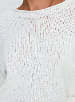 product Princess Polly Reannon Wide Neck Knit Sweater White 