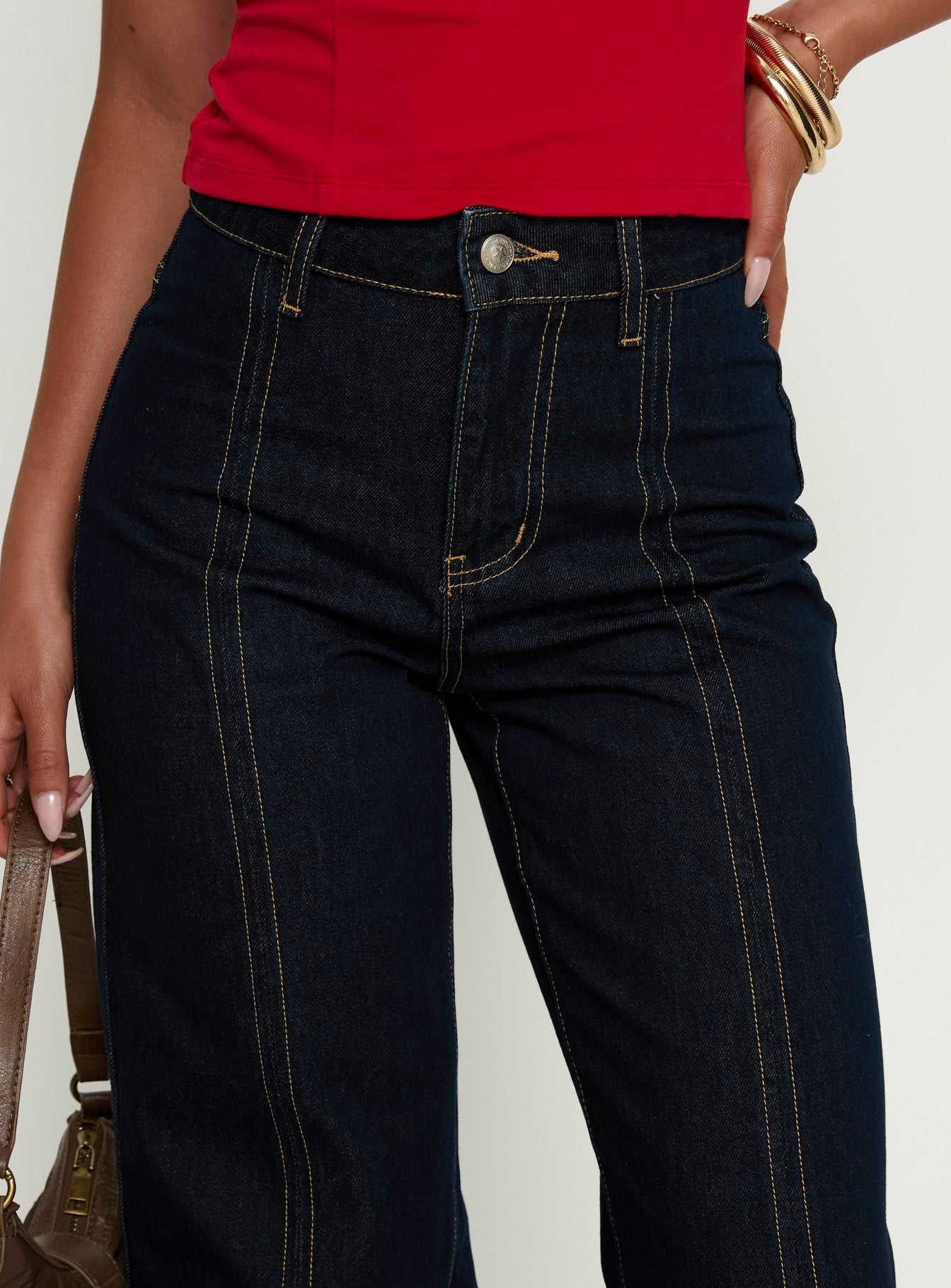 Cadance High Rise Straight Leg Jeans Indigo