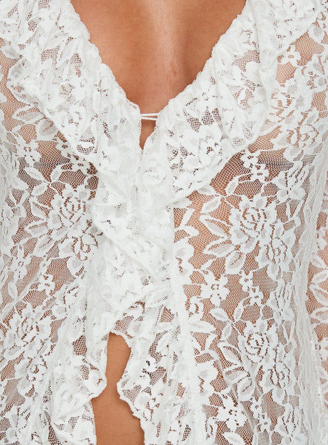 Long Nights Long Sleeve Lace Maxi Dress Moonlight