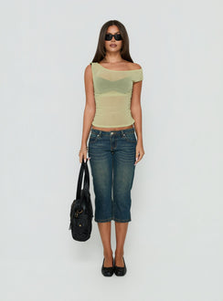 Tanjiro One Shoulder Top Green
