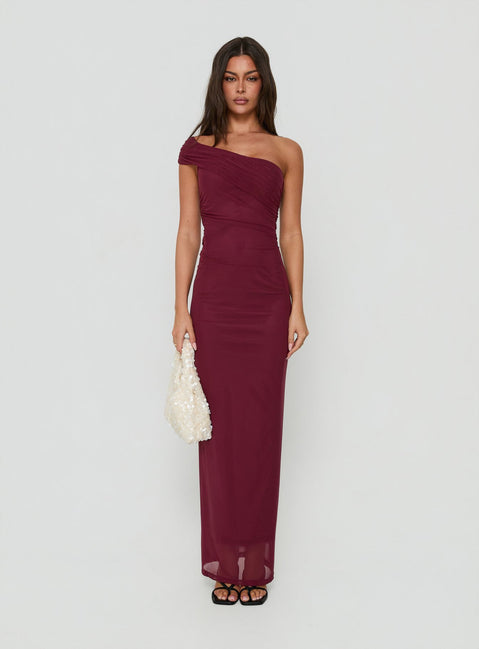 Spritzia One Shoulder Maxi Dress Plum