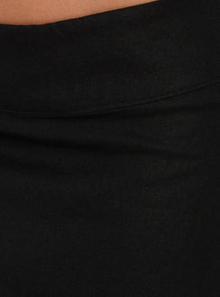 Such Delight Linen Midi Skirt Black