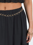 Hale Midi Skirt Black Princess Polly  Maxi 