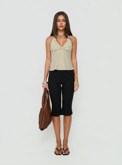 Golden Drift Halter Top Sage / Orange Stripe