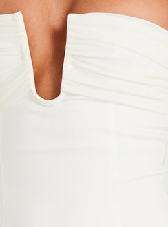 Karisma Strapless Ruched Top White