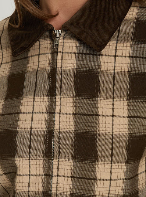 Schnieder Contrast Jacket Brown Check