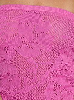 Cypressa Crochet Strapless Top Berry Pink