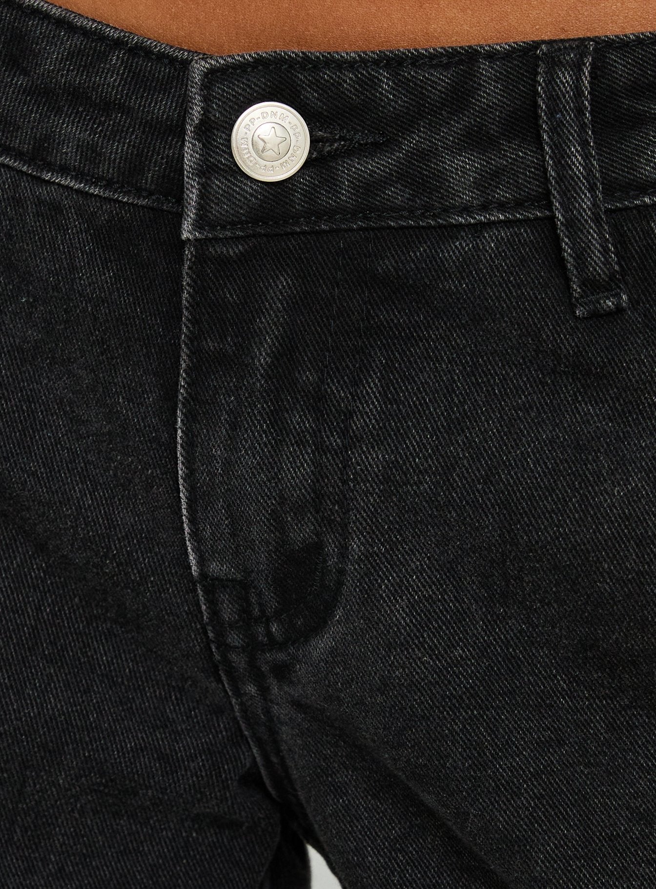 Picco Ultra Low Rise Wide Leg Jeans Washed Black