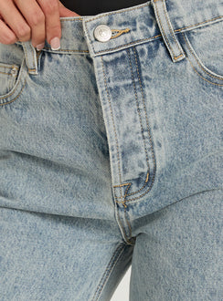 Fawcett High Rise Straight Leg Jeans Light Blue Wash Petite