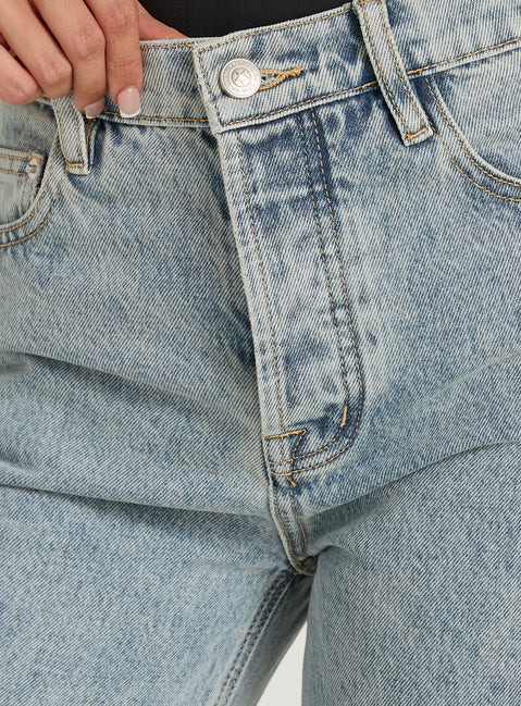 Fawcett High Rise Straight Leg Jeans Light Blue Wash Petite